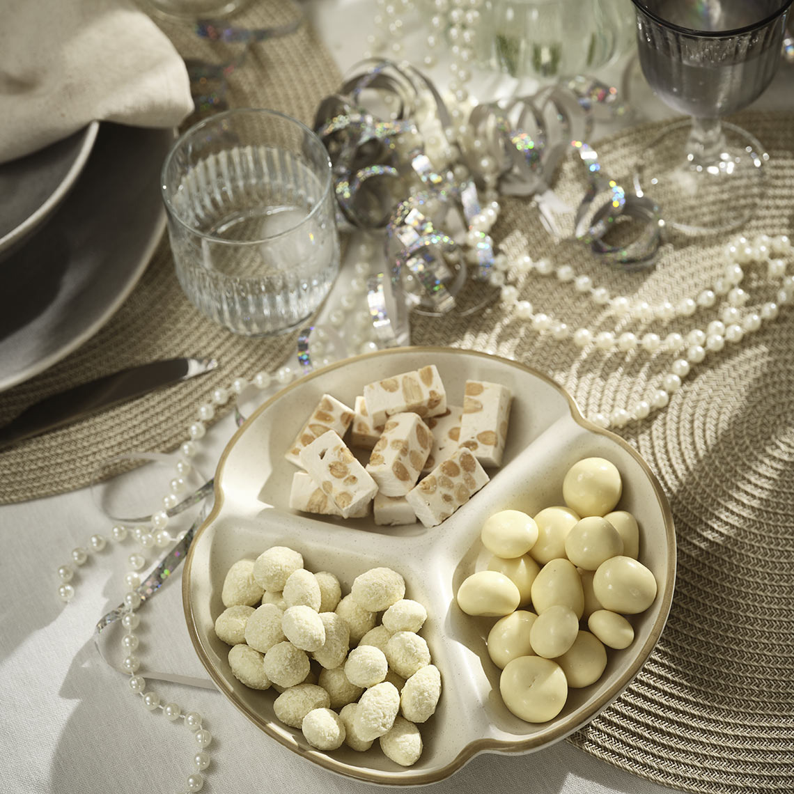 Tacka JENSEN Biała tacka z przegródkami na przekąski