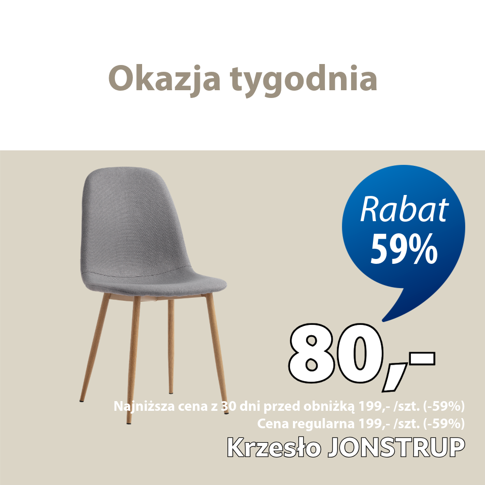 Krzesło JONSTRUP szary/naturalny dąb