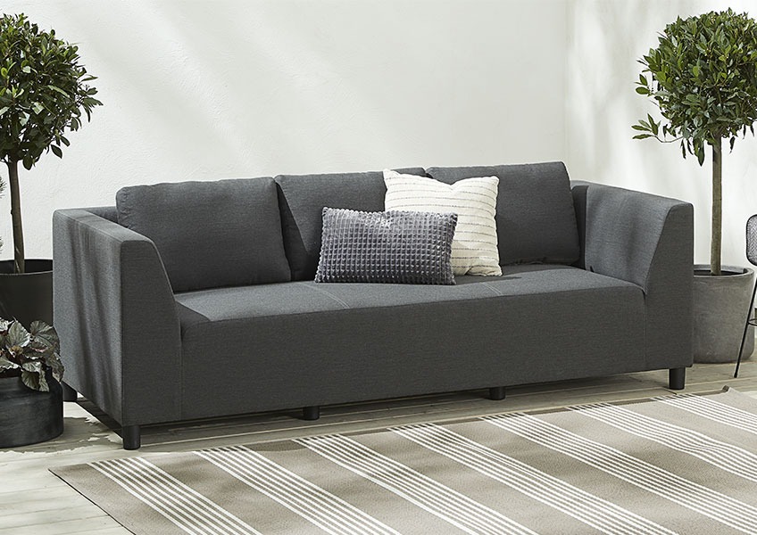3-osobowa sofa na każdą pogodę w kolorze ciemnoszarym